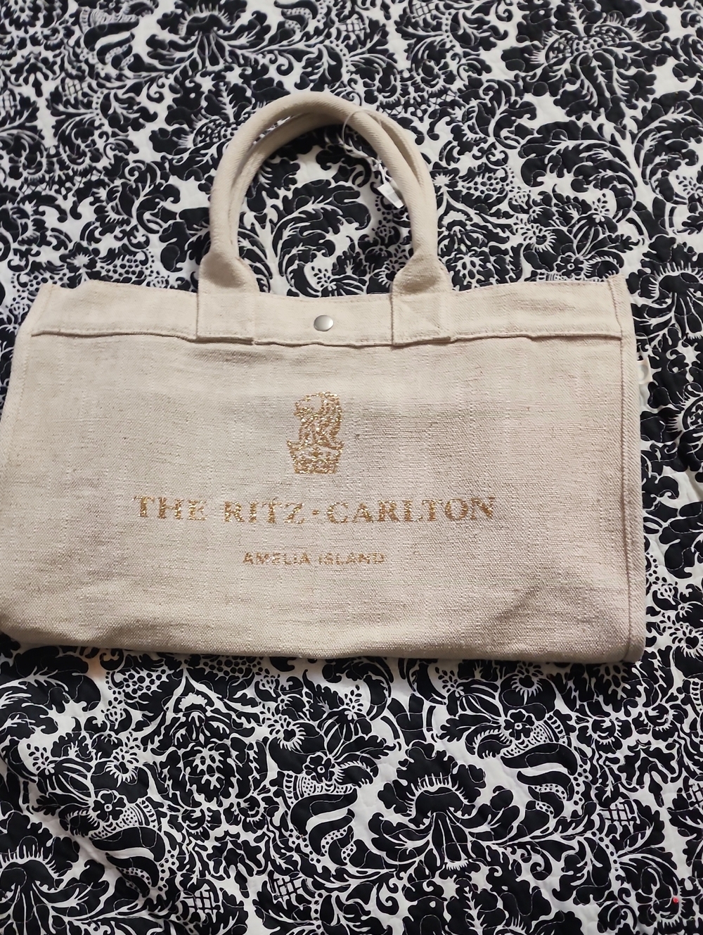 The Ritz-Carolton Cream Canvas Tote